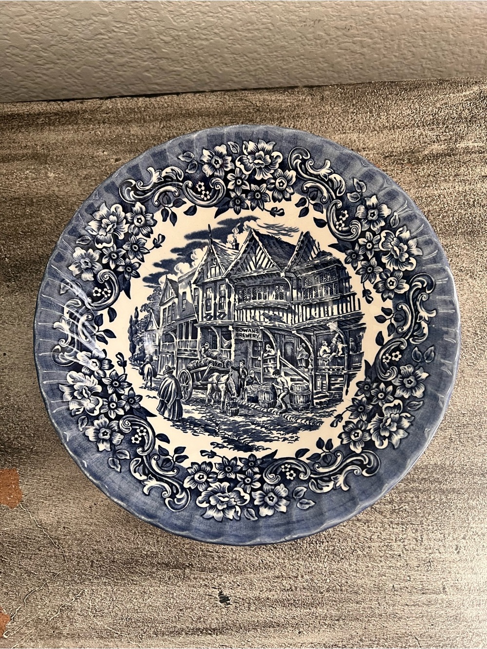 17th Century England Ironstone 9" Bowl "RED RIVER" Blue/White made In England